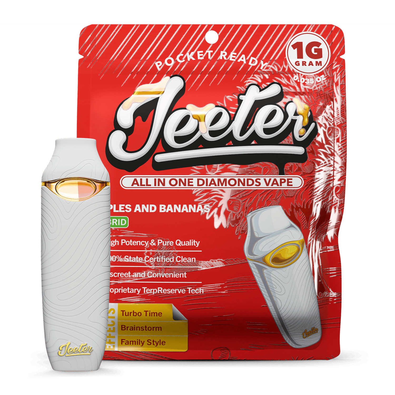 Jeeter - Apples and Bananas 1000mg AIO Diamonds Vape