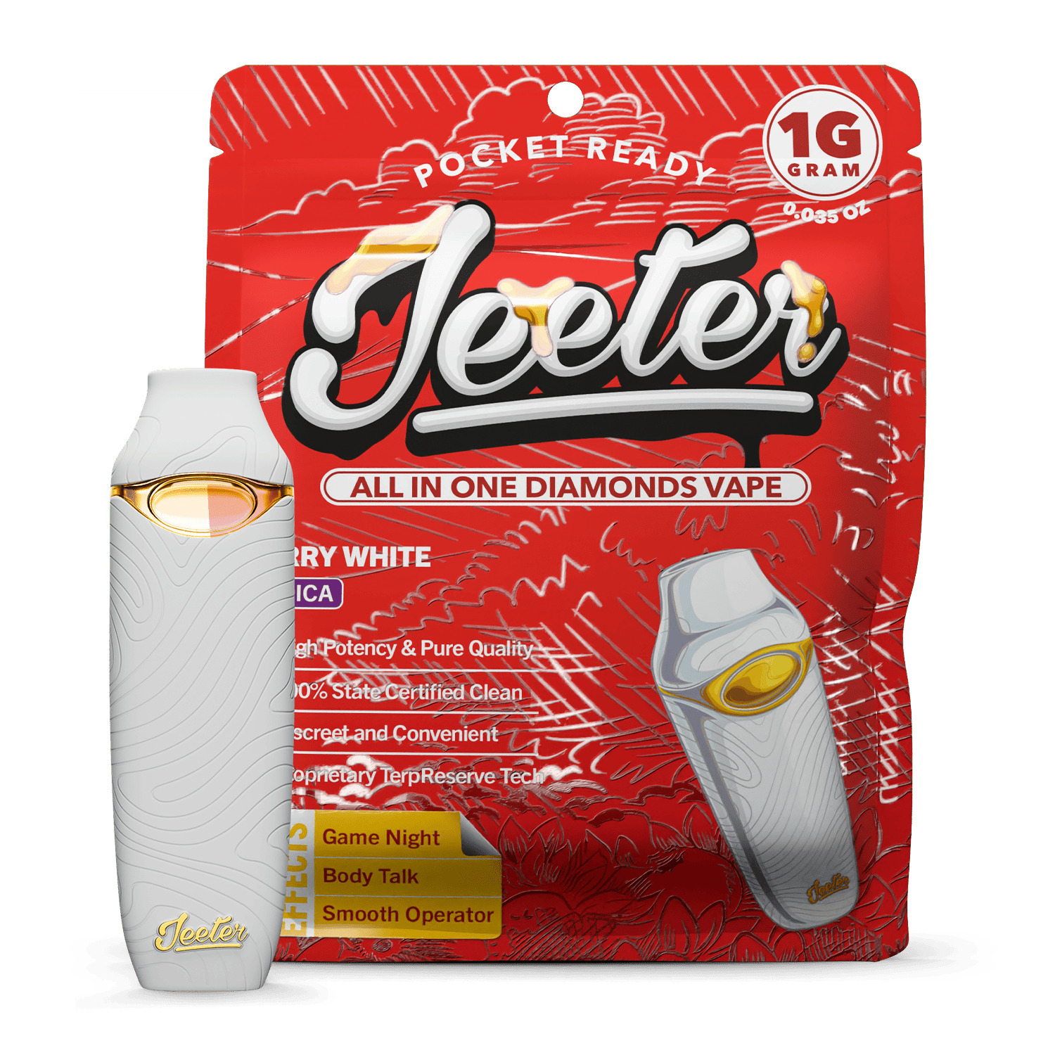 Jeeter - Berry White 1000mg AIO Diamonds Vape