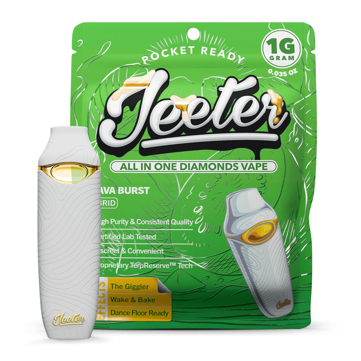 Jeeter - Guava Burst 1000mg AIO Diamonds Vape
