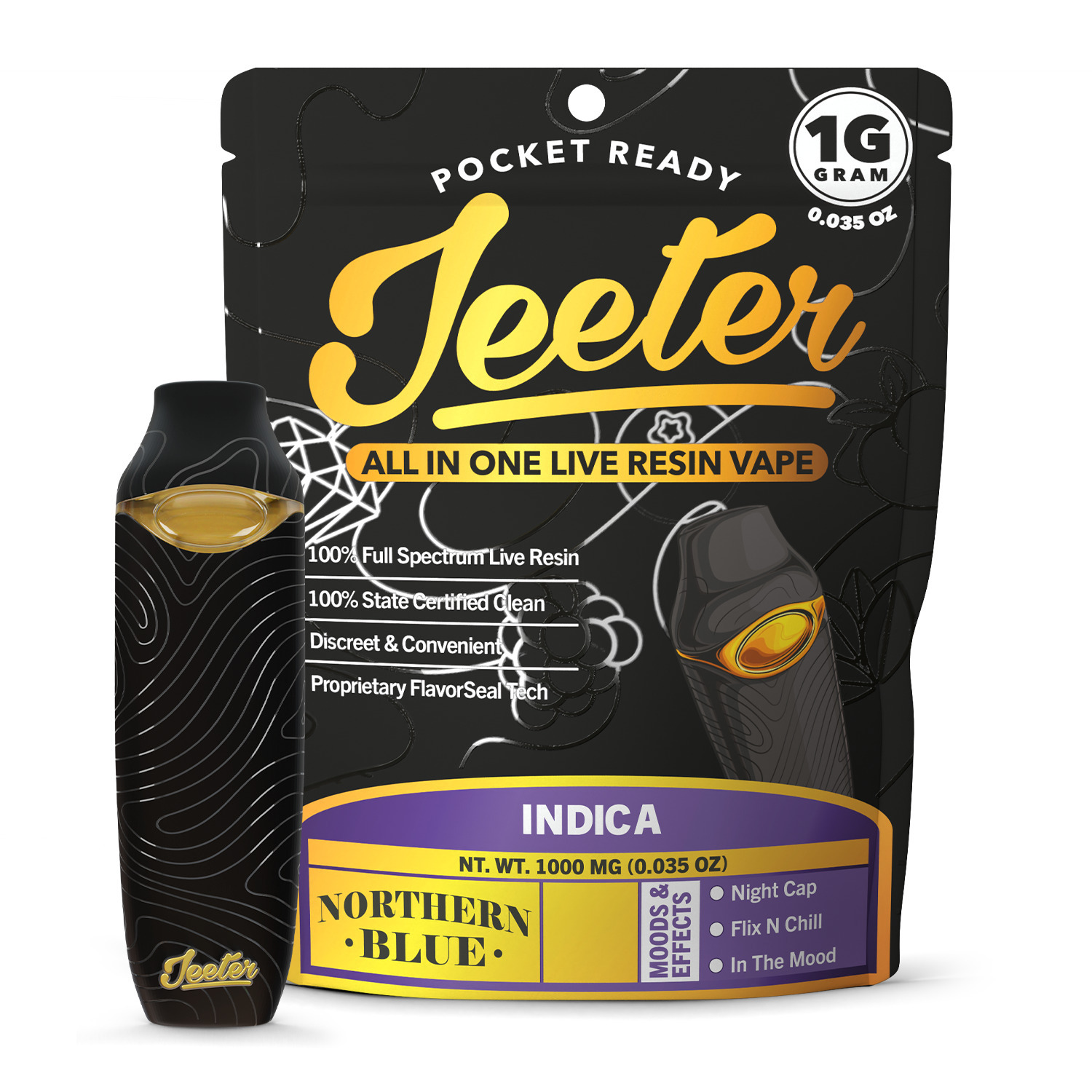 Jeeter Northern Blue - 1000mg Live Resin AIO Vape
