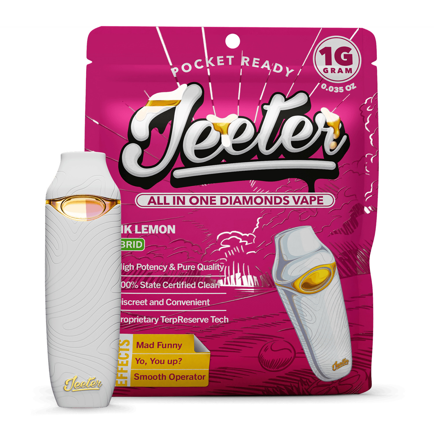 Jeeter - Pink Lemon 1000mg AIO Diamonds Vape