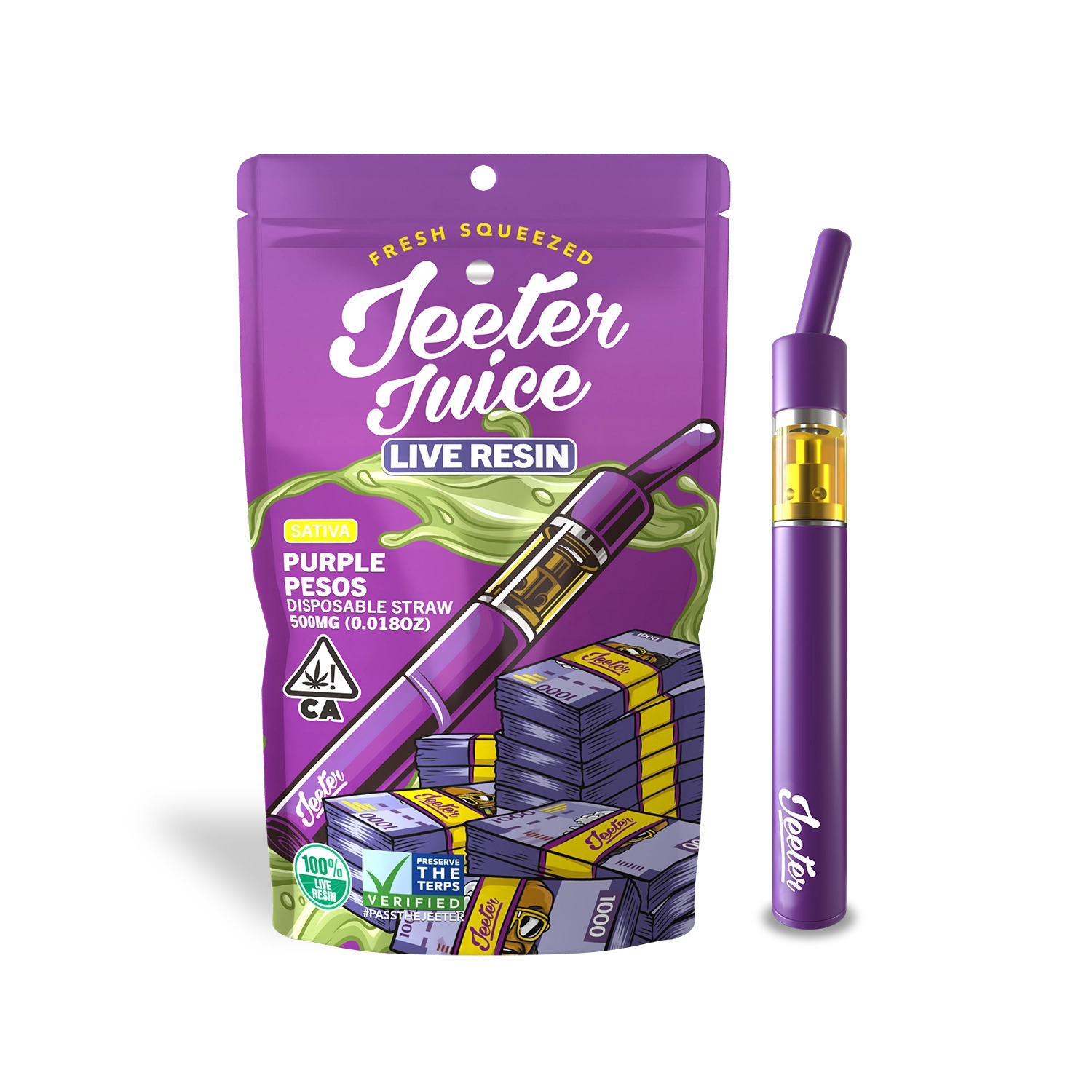 Jeeter Purple Pesos 500mg Vape - Concentrates