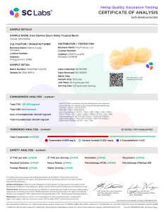 LAB Results for Camino - 'Energy' Tropical Burst Gummies